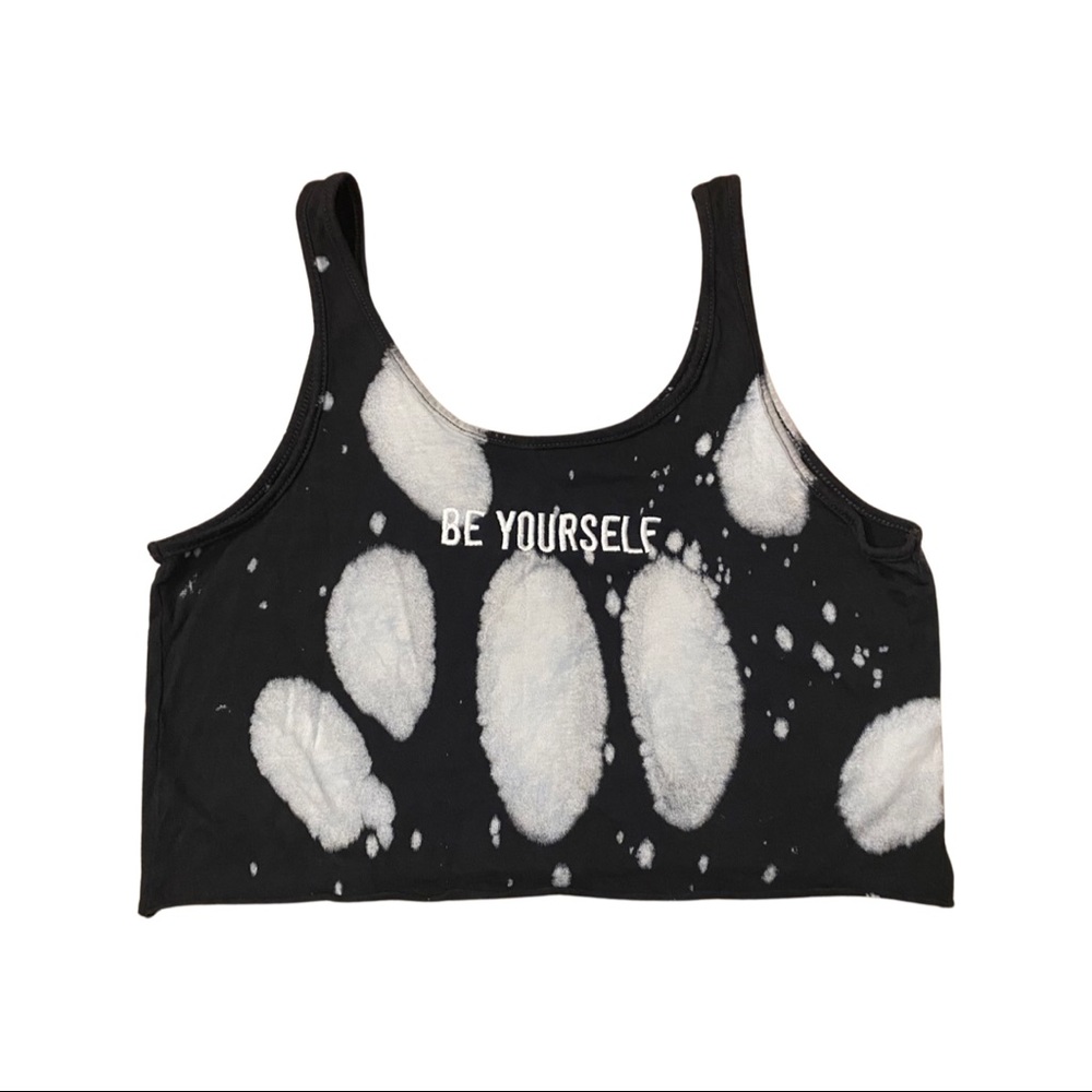 Bleach Dyed Cropped Tank